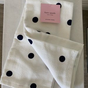 Kate Spade Navy Polka Dot 2 Pack Kitchen Towel Set